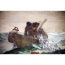 Art Fishermen Ocean Boat Ceramic Mural Backsplash Bath Tile #2201   181302797065
